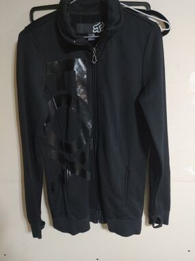 Fox Black Jacket with White Logo Accent